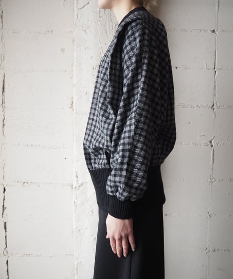 Check Pattern Rib Tops BKWH