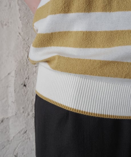 Christian Dior MONSIEUR Stripe Short Sleeve Knit YE WH BL