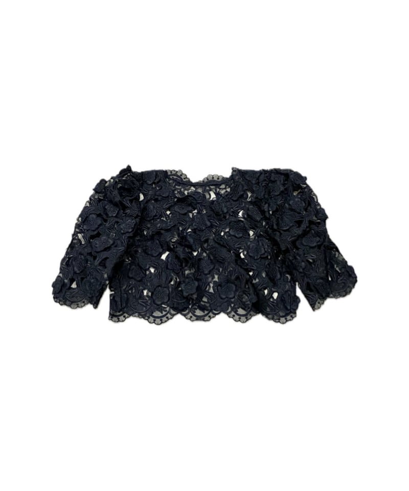 MEER.FLOWER LACE TOPS(BLK)メーア　フラワーレース MEER. FLOWER LACE TOPS