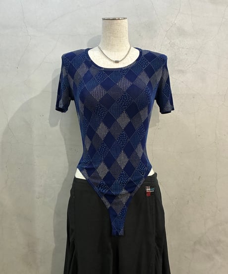 Diamond Pattern S/S Bodysuit BL