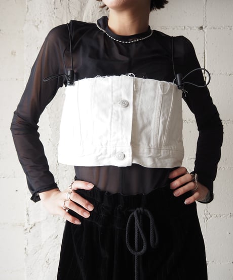 REMAKE Multi Way Denim Bustier WH