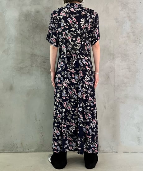 See Through Flower Pattern Back Ribbonn Dress NVPI