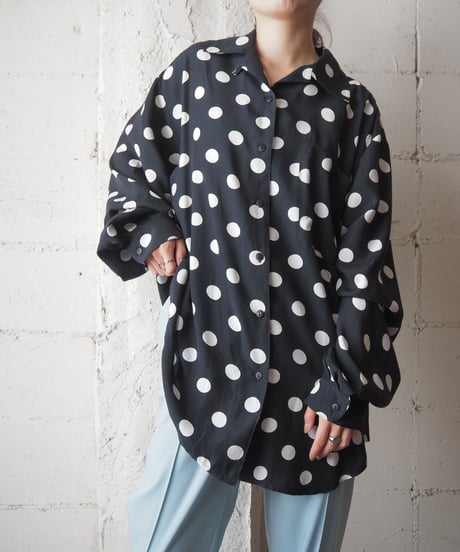 Dot Pattern Shirt BK WH