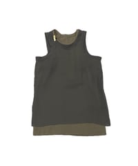 sacai Zip Design Chiffon Pleated Layered Tank KA