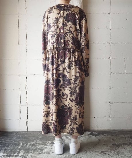 Botanical Pattern Peplum Dress BEBUR