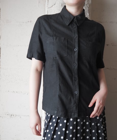Linen Short Sleeve Shirt BK