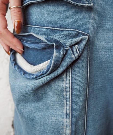Big Pocket Denim Sarouel Pants BL