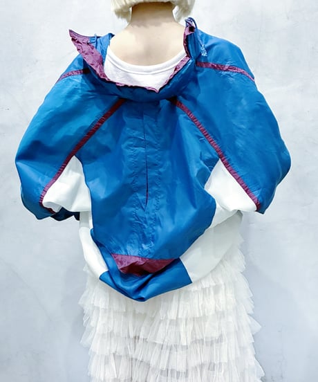 90's NIKE Tricolor Nylon Pullover BLWHPUR