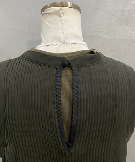 sacai Zip Design Chiffon Pleated Layered Tank KA