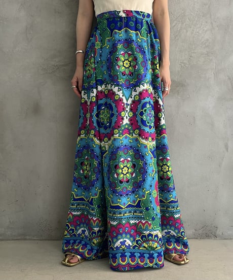 Psychedelic Pattern Long Skirt BLGN