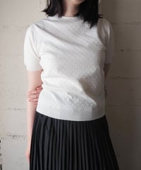 1970's Euro Short Sleeve Solid Poly Knit WH