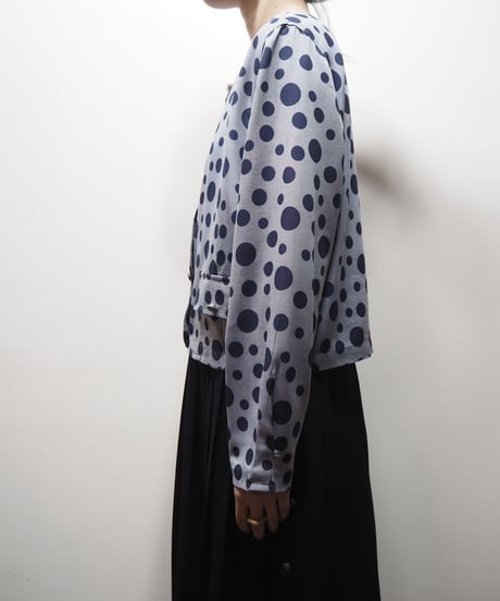 Dot Collarless Jacket GRNV