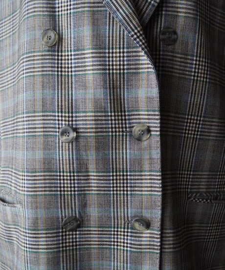 Check Pattern Remake Jacket Vest GRBKGN