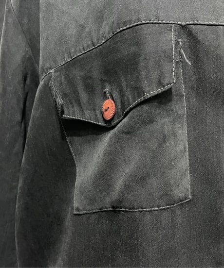 Double Pocket Rayon Shirt BK
