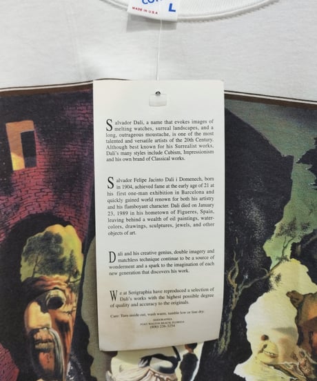 1990's Dead Stock USA Salvador Dali Tee　老年期 青年期 幼年期(3つの時代）
