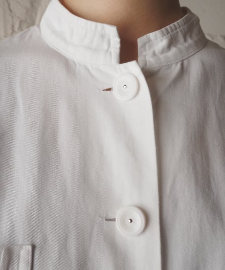 Stand Collar Long Work Coat WH