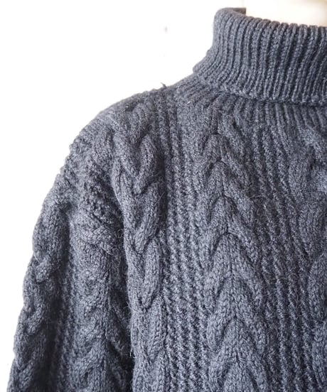 Turtle Neck Fisherman Knit BK
