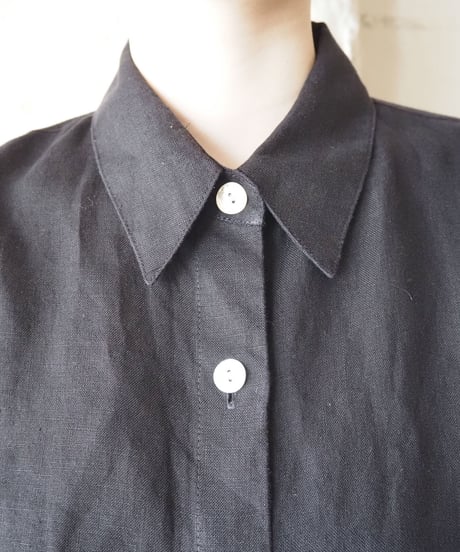 Short Sleeve Linen Shirt BK