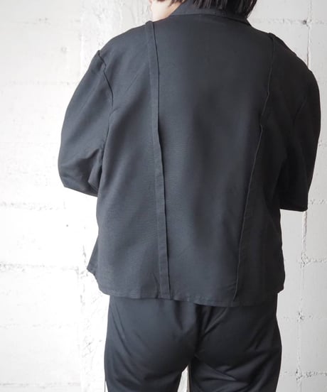 Open Collar Triple Button Shirt Jacket BK