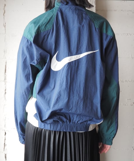 NIKE Tricolor Stand Collar Nylon Jacket NVWHGN