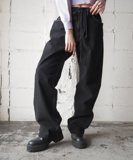 Levi's505 Drawstring Big Denim Piece Dyeing BK