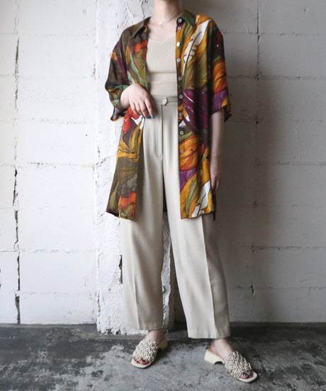 Leaf Pattern See Through Shirt BRKA