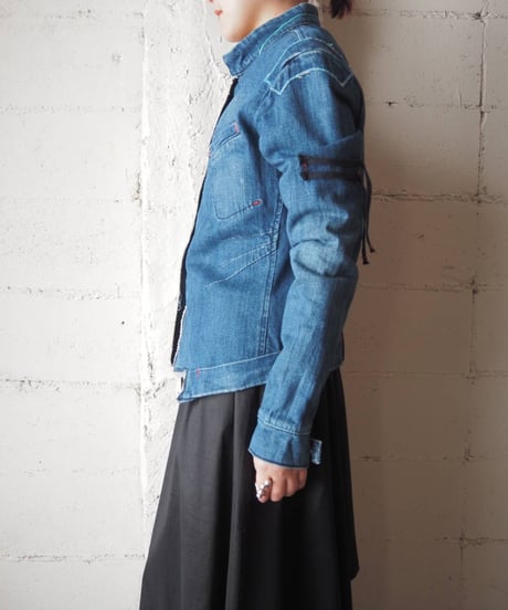 MARITHE FRANCOIS GIRBAUD Stand Collar Denim Jacket BL