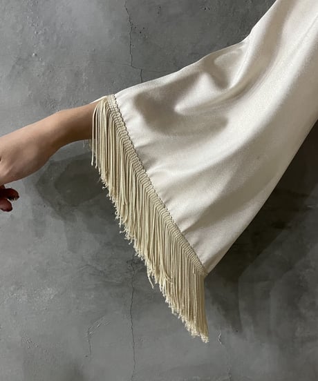 L/S Fringe Satin Shirt IV