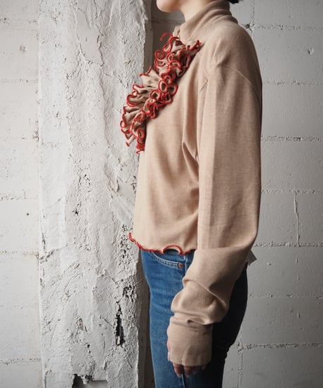 REMAKE Mellow Stitch Frill Half Zip BE RE