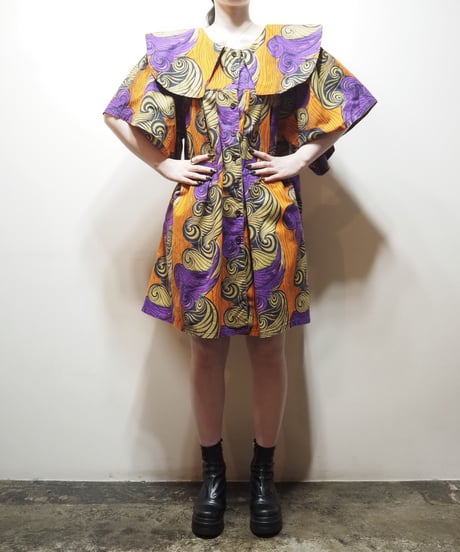 African Batik Big Collar Dress ORPUR