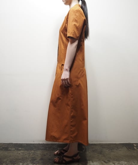Open Collar Pleated Dress OR