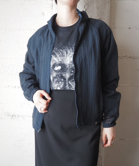NIKE Sheer Check Stand Collar Jacket BKBL