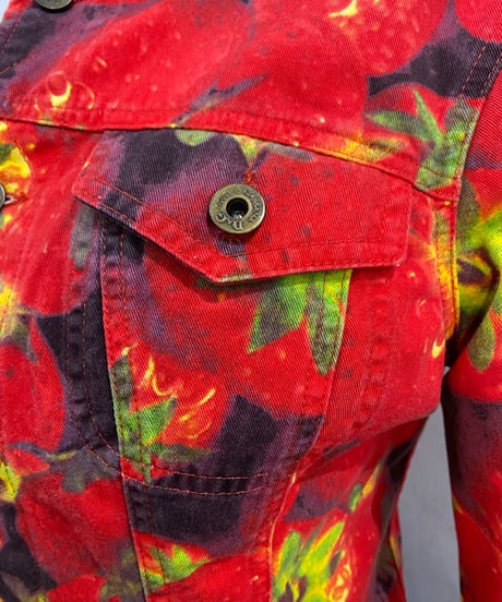 DOLCE&GABBANA Strawberry Pattern Denim Jacket RE