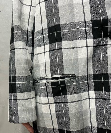 Check Pattern Tailored Jacket GRBK