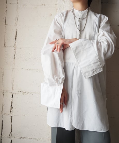1950’s-60’sUSA ARROW Pleated Bosom Shirt WH