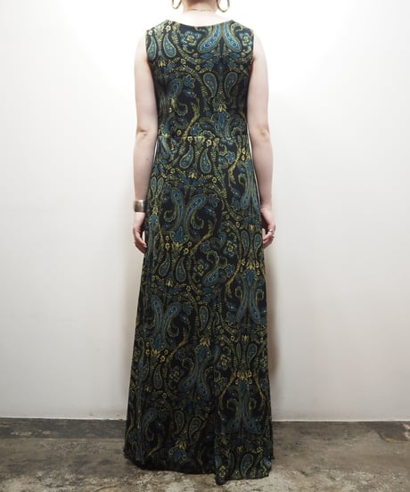 Paisley Mesh Sleeveless Dress GN BL