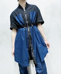 DIESEL S/S Blouson × Shirt Docking Dress NVBK