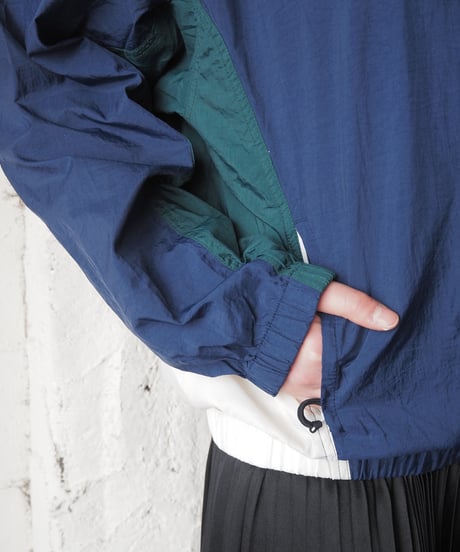 NIKE Tricolor Stand Collar Nylon Jacket NVWHGN