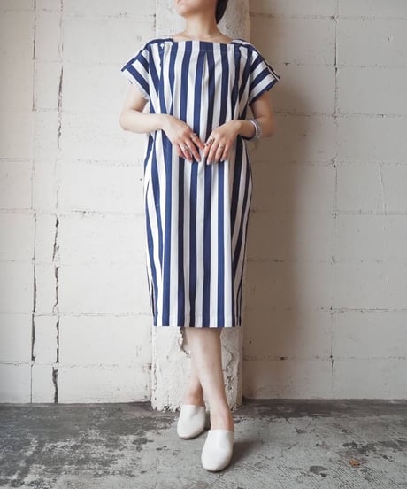 Square Neck Stripe Dress NVWH