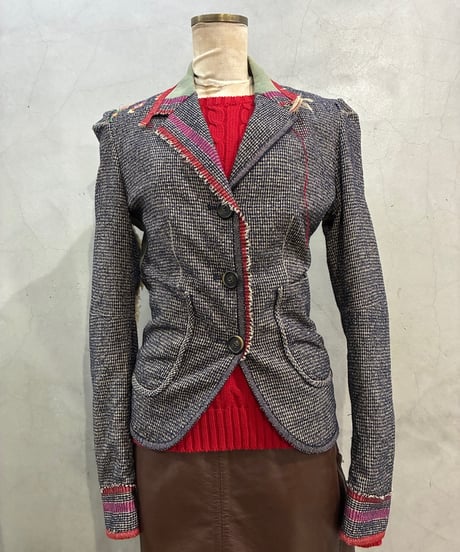 MARITHE FRANCOIS GIRBAUD　Embroidery Wool Jacket NV RE