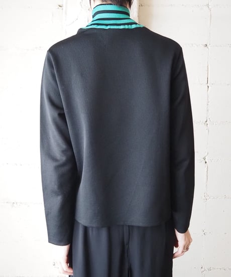 1970's Mock Neck Stripe Sweater BKGNPUR