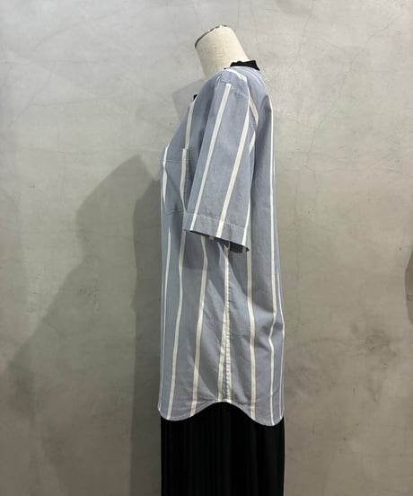 3.1 Phillip Lim Stripe Rib Collar Tee LBL WH