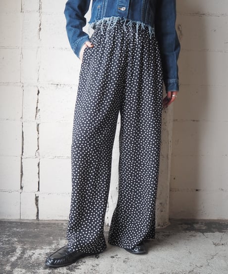 UNDERCOVER Dot Rayon Pants BKWH
