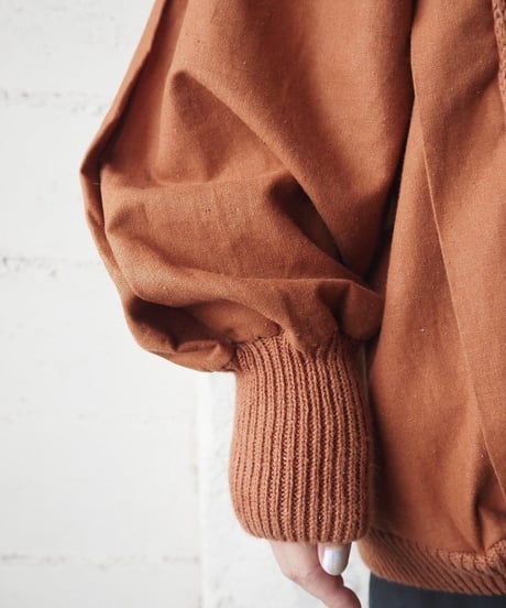 Knit Switched Tuck Shoulder Jacket BR