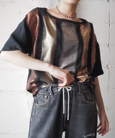 8PM Metalic Painted P/O Blouse BK