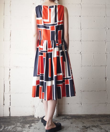 1950~60's Vintage Panel Pattern Dress RENVWH