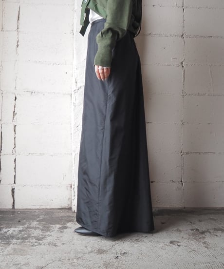 Nylon Mix Long Skirt BK