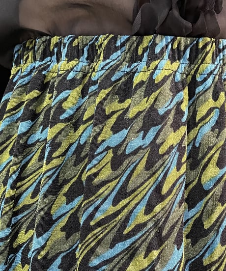 Pattern Side Slit Easy Skirt BKGN