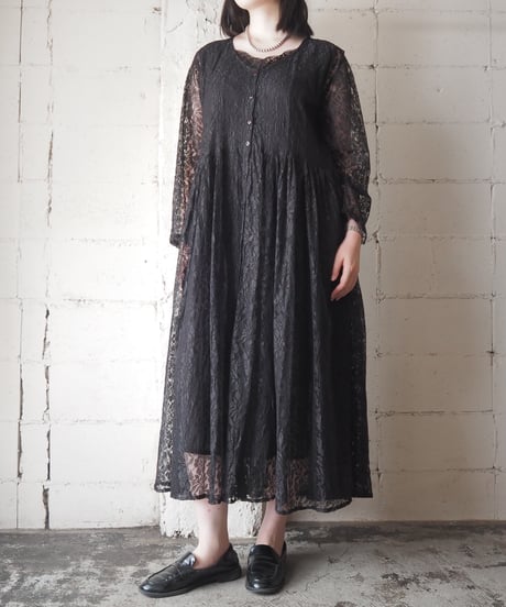 Lace A-line Maxi Dress BK