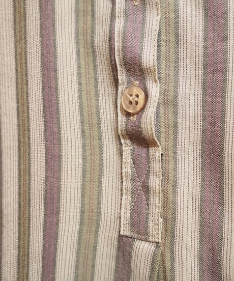 Stand Collar Stripe Blouse BR